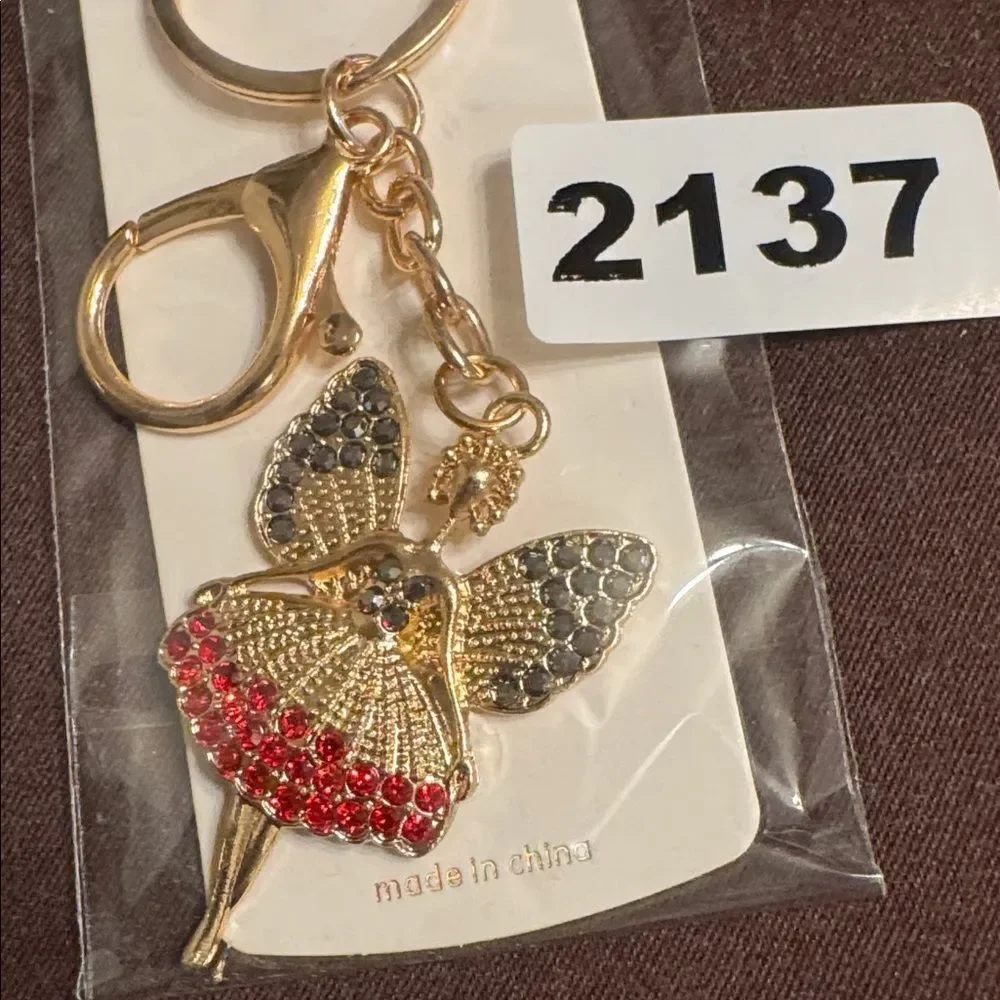 2137 Rhinestone Fairy Key Ring, Bag‎ Charm
